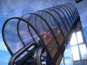 sci-fi ladders and stairs blue 3D Model