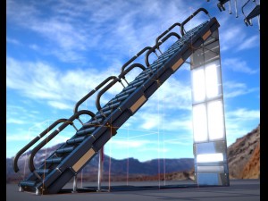 sci-fi ladders and stairs blue 3Dモデル