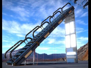 sci-fi ladders and stairs blue 3D Model
