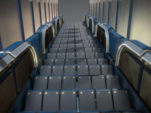 sci-fi ladders and stairs blue 3D Model