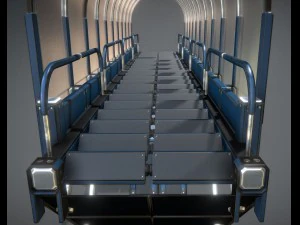 sci-fi ladders and stairs blue 3D Model