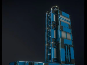 sci-fi ladders and stairs blue 3D Model