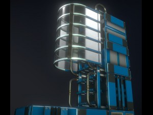 sci-fi ladders and stairs blue 3Dモデル