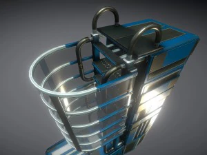 sci-fi ladders and stairs blue 3D Model