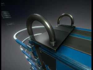 sci-fi ladders and stairs blue 3D Model