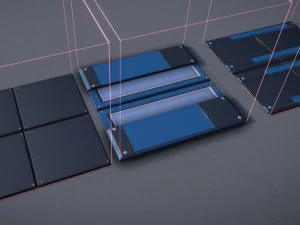 sci-fi ladders and stairs blue 3D Model