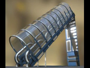 sci-fi ladders and stairs blue 3D Model