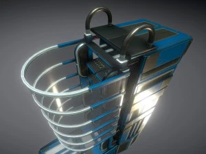 sci-fi ladders and stairs blue 3D Model