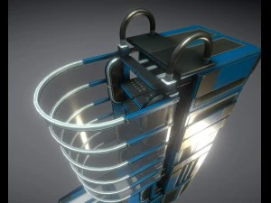sci-fi ladders and stairs blue 3D Model