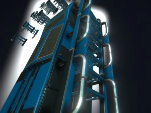 sci-fi ladders and stairs blue 3D Model