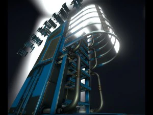 sci-fi ladders and stairs blue 3D Model