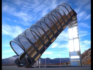 sci-fi ladders and stairs blue 3D Model