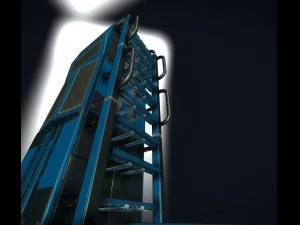 sci-fi ladders and stairs blue 3D Model