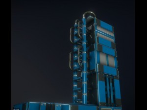 sci-fi ladders and stairs blue 3Dモデル