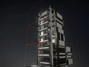 sci-fi ladders and stairs white plastic 3D Model
