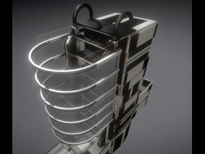 sci-fi ladders and stairs white plastic 3D Model