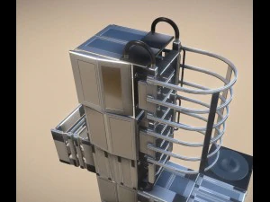 sci-fi ladders and stairs silver 3D Model