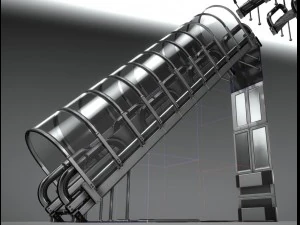 sci-fi ladders and stairs silver 3D Model