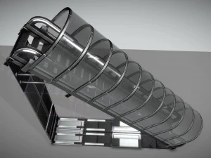 sci-fi ladders and stairs silver 3D Model