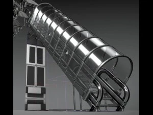 sci-fi ladders and stairs silver 3D Model