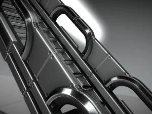 sci-fi ladders and stairs silver 3D Model