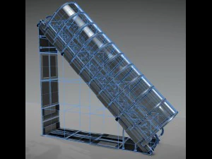 sci-fi ladders and stairs silver 3D Model