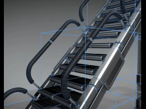 sci-fi ladders and stairs silver 3D Model
