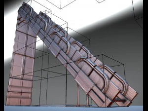 sci-fi ladders and stairs silver 3D Model