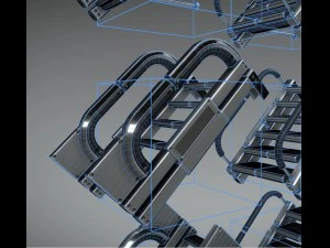 sci-fi ladders and stairs silver 3D Model