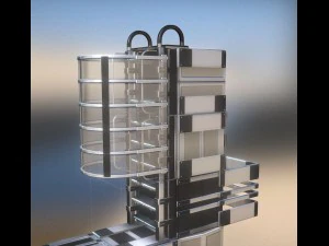 sci-fi ladders and stairs silver 3D Model