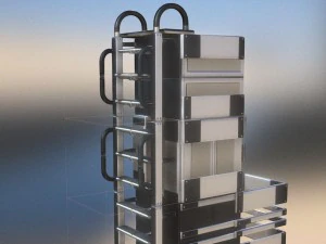 sci-fi ladders and stairs silver 3D Model