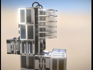 sci-fi ladders and stairs silver 3D Model