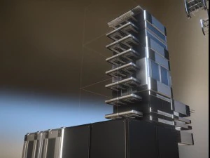 sci-fi ladders and stairs silver 3D Model