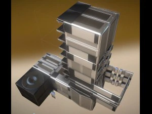 sci-fi ladders and stairs silver 3D Model