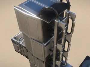 sci-fi ladders and stairs silver 3D Model