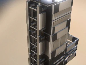 sci-fi ladders and stairs silver 3D Model
