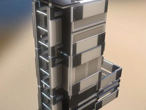 sci-fi ladders and stairs silver 3D Model