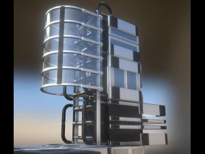 sci-fi ladders and stairs silver 3D Model