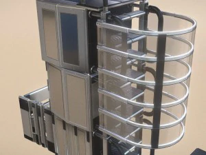 sci-fi ladders and stairs silver 3D Model