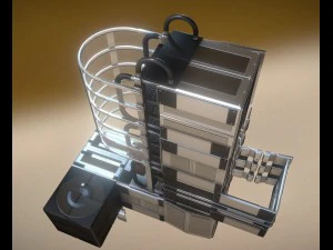 sci-fi ladders and stairs silver 3D Model