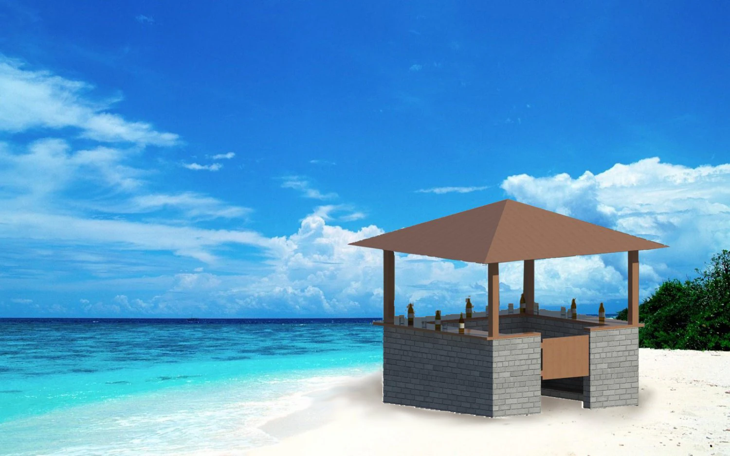 outdoor bar 3D Model .c4d .max .obj .3ds .fbx .stl .blend