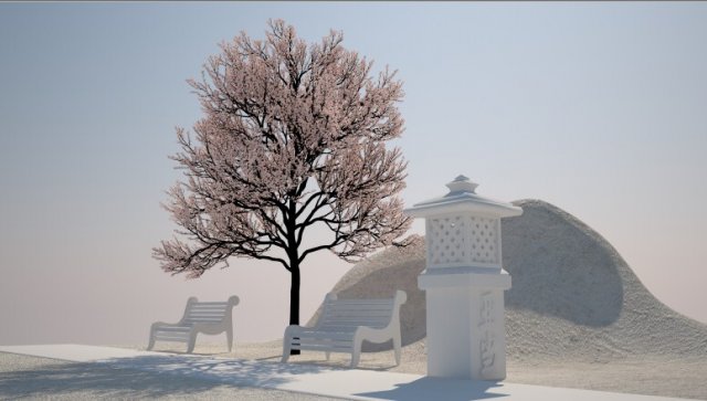 little park in the morning 3D-Modell .c4d .max .obj .3ds .fbx .stl .blend 