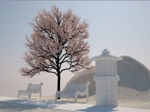 little park in the morning 3D Модель