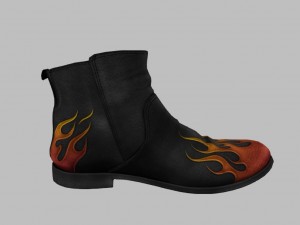 biker boots Modèle 3D