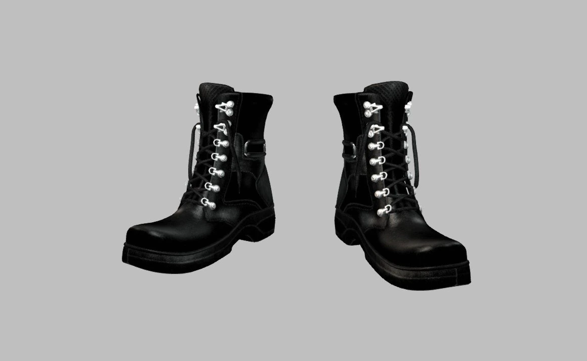 black tactical boots 3D Model .c4d .max .obj .3ds .fbx .stl .blend 
