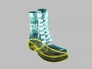 black tactical boots 3D Model