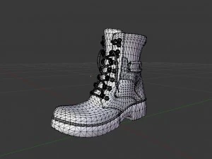 black tactical boots 3D Model
