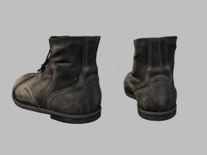 black leather workers boots 3D 모델