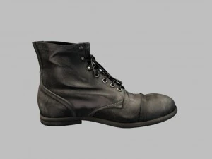 black leather workers boots 3D Model