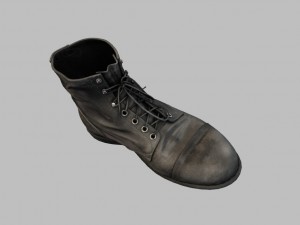 black leather workers boots 3D 모델